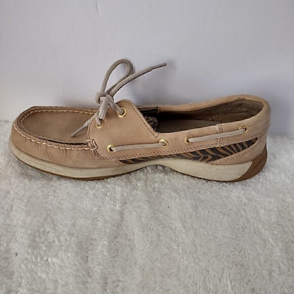 Sperry Top-Sider Leather Upper Boat Shoes Loafers With Zebra Print Size 6.5 M - Picture 6 of 16